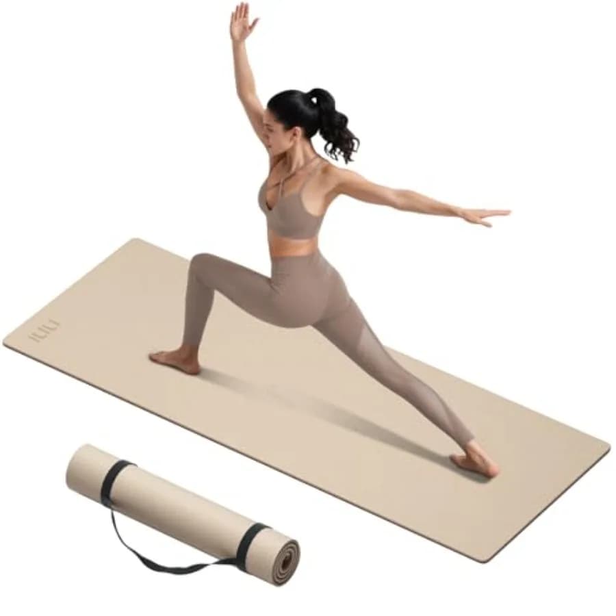 Yoga Mat ILILILI 10mm Extra Thick 193cm Extra Long Bicolor Anti-slip in TPE Material Easy to transport with Ecological Strap for Y