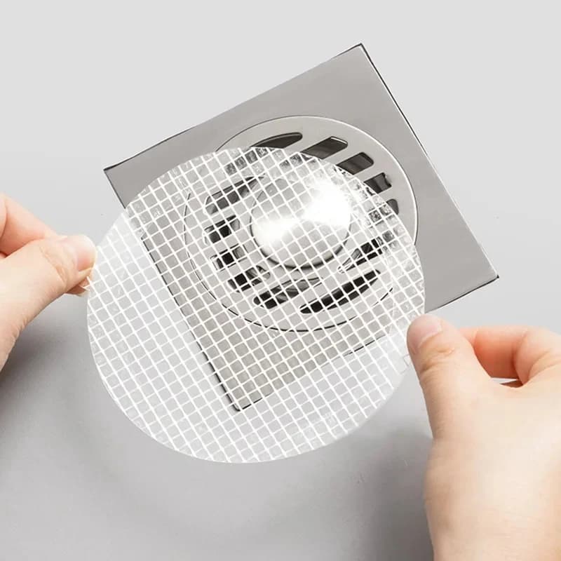 10-30 Pezzi Adesivi Rotondi Monouso per Scarichi a Pavimento, Filtro Rete per Capelli per Doccia e Bagno, Strumenti per la Pulizia Domestica