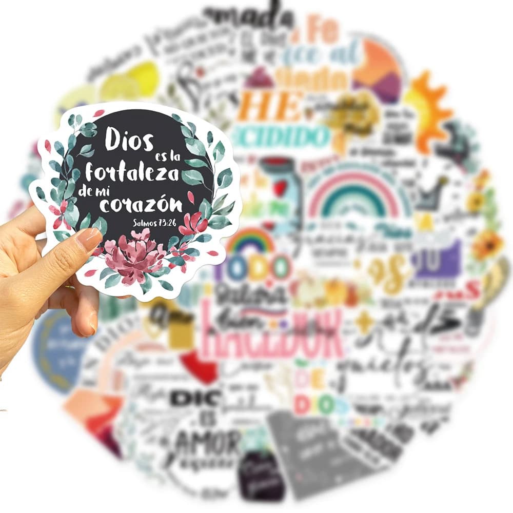 10/30/50pcs Divertente Bibbia Spagnola Parola Adesivi Frase Classica Graffiti Adesivo Telefono Scrapbooking Valigia Del Computer Portatile Decalcomanie Del Vinile