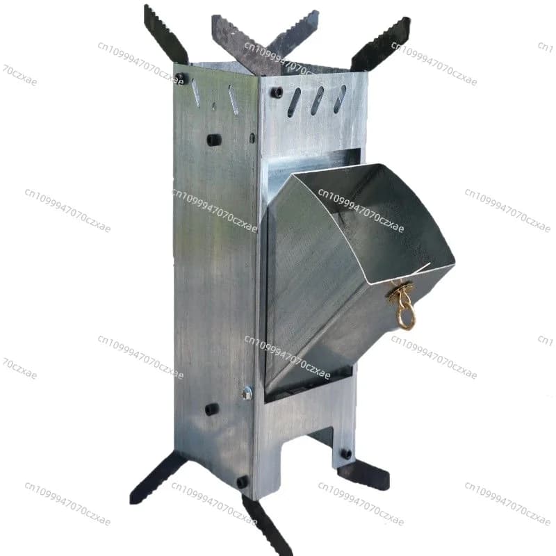 Stufa a Legna da Esterno Rinforzata, Nuovo Modello Rocket Stove per Casa e Campeggio, Stufa a Legna Portatile Pieghevole per Cucinare