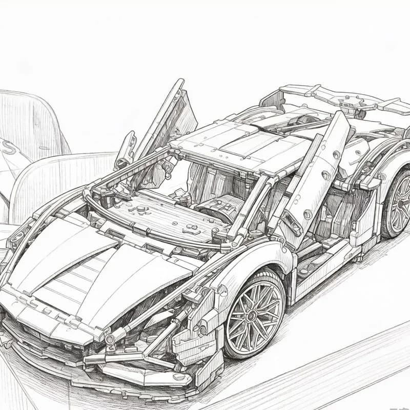 3696 Pezzi Blocchi da Costruzione Lamborghini, Modello Auto Technic per Alleviare lo Stress e Regali, Idee Regalo per Natale e Compleanno