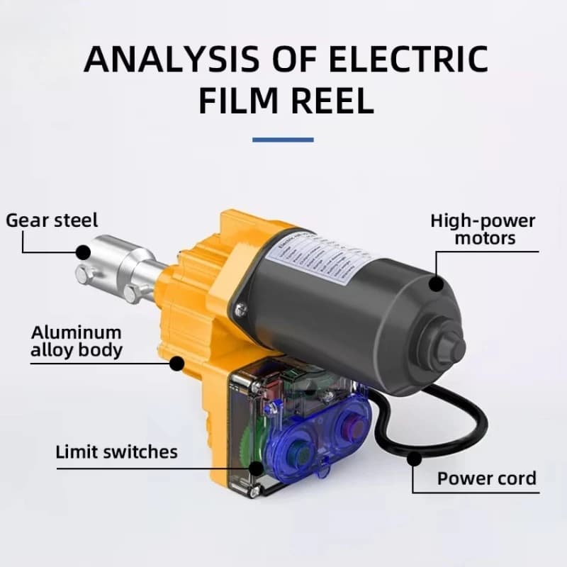 220v Electric Film Rolling Machine Farm Breeding Round Tent Lift Accessories for Serra Roll up Electric Motor