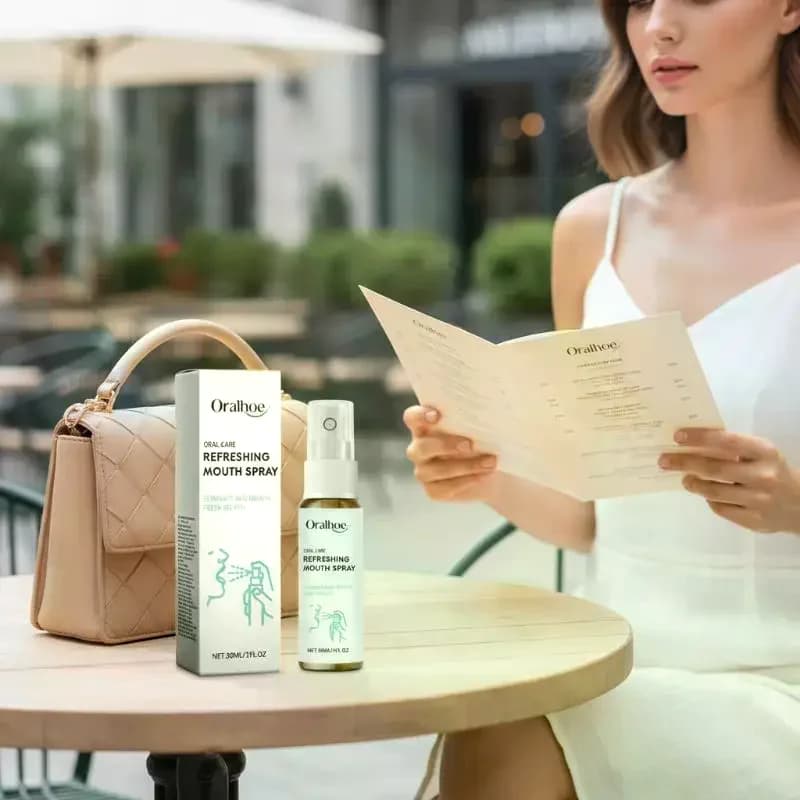 Spray per l'alito contro la placca e le macchie, per la pulizia profonda e il controllo dell'odore per tutto il giorno, perfetto per la scuola o il lavoro