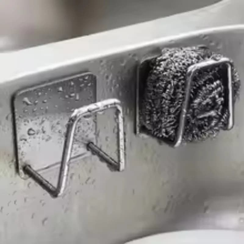 new 2026 Suction Cup 1pcs Stainless Steel Sponge Holder, Wall Mounted Sink Organizer to Keep Sponges and Scrubbers Dry