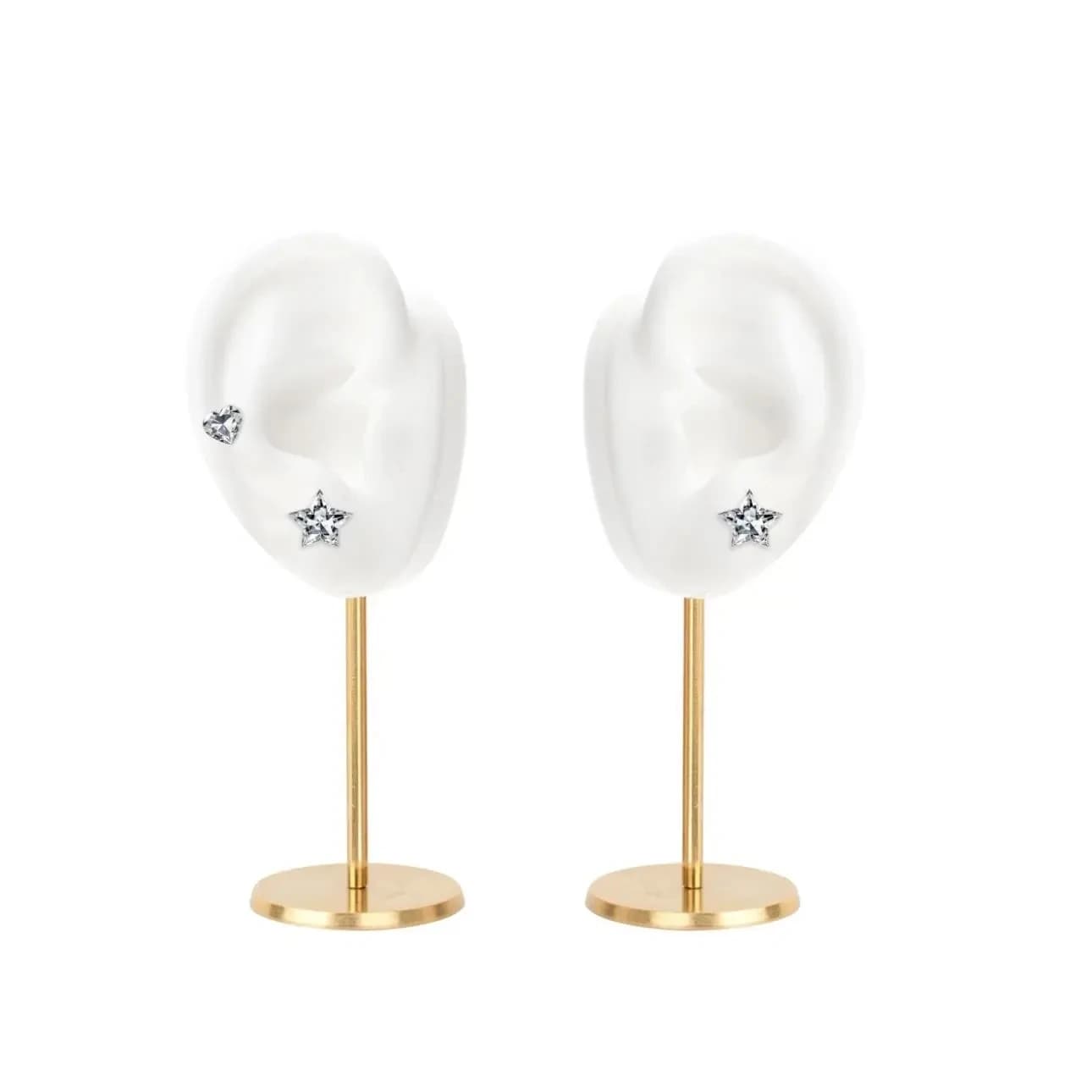 Espositore per accessori per l'orecchio, modello per l'orecchio in silicone, cuffie didattiche per puntura e raccolta dell'orecchio, espositore per apparecchi acustici