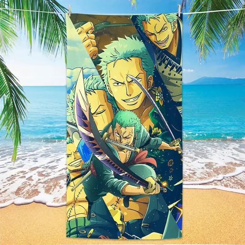 Asciugamano One Piece Anime Cartoon, per Spiaggia e Bagno, in Microfibra ad Asciugatura Rapida, Ultra Morbido e Assorbente, per Estate, Piscina, Viaggi, Uomo e Donna, Extra Carino