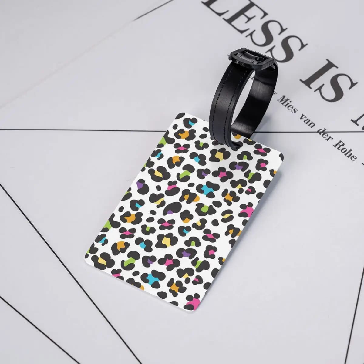 Etichette per Bagagli con Motivo Leopardato Arancione, Accessori per Valigie, Tag per Bagaglio da Viaggio, Porta Etichetta con Nome e Indirizzo