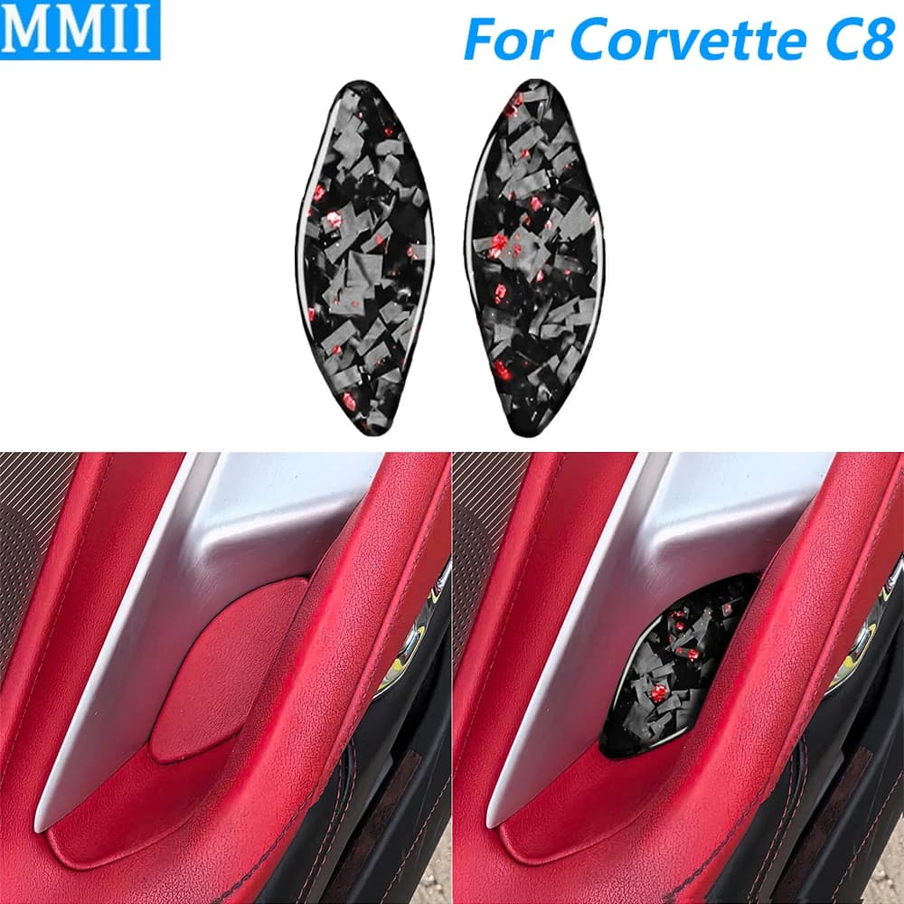 Per Chevrolet Corvette C8 2020-2025: Copertura del Pannello Maniglia Interna della Portiera in Fibra di Carbonio Forgiata, Accessori Auto, Adesivo Decorativo