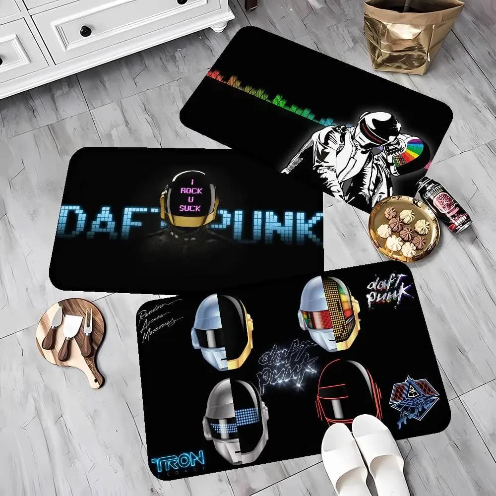 Daft Punk Rock Band Floor Mat Rectangle Anti-slip Home Soft Badmat Front Door Indoor Outdoor Mat Hotel Decor Mat