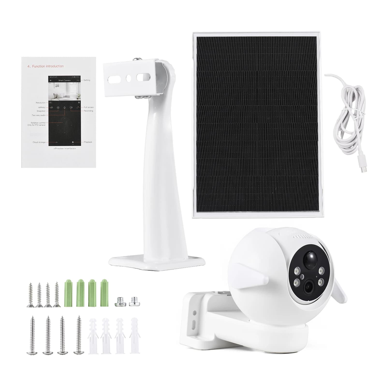 Telecamera di sorveglianza solare 3MP Rilevazione movimento PIR Voce bidirezionale IP66 Telecamera di sicurezza wireless per visione notturna resistente all'acqua per