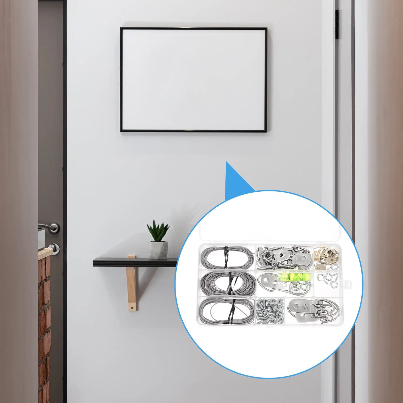 Frame Hooks Set, Iron Resistant Accessories Kit for Hanging Squares, Photos, Posters, Office Decorations, Home, Bedroom