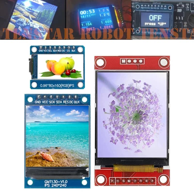 Modulo LCD a colori IPS TN 7p SPI HD 65K da 0,96/1,3/1,44/1,8 pollici st7789 st7735 drive IC 80*160 per Arduino