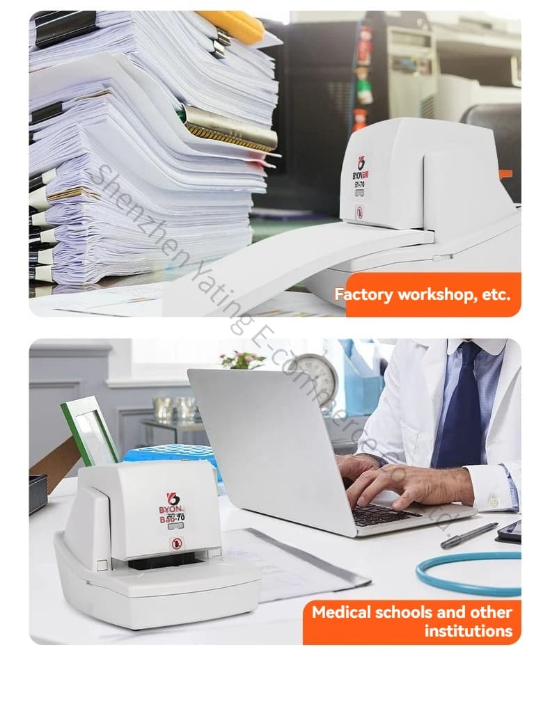 Nuovo Graffettatore Elettrico BY-50/70 per Ufficio, Piccola Macchina per Rilegatura a Induzione, Graffettatrice per Documenti e Voucher, Graffettatrice per Carta A4
