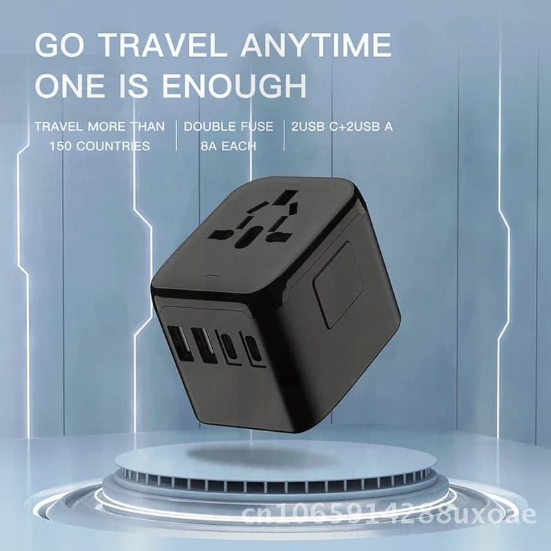 Multi-Country Travel Charger with 2USB And 2C Ports Global Plug Adapter European Australian British Regulations Compliant