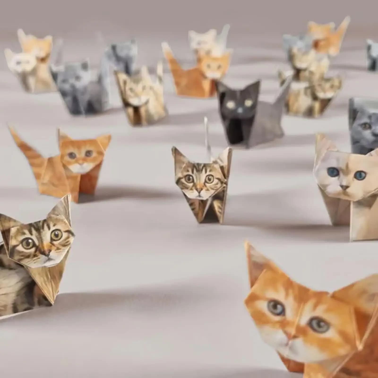 Creative DIY Paper Cats 50 Sheets DIY Origami Paper Handmade DIY Paper Cat Dog Dinosaur Fun Art Craft Folding Animal Folding Set wrapping paper tissue paper papel coreano