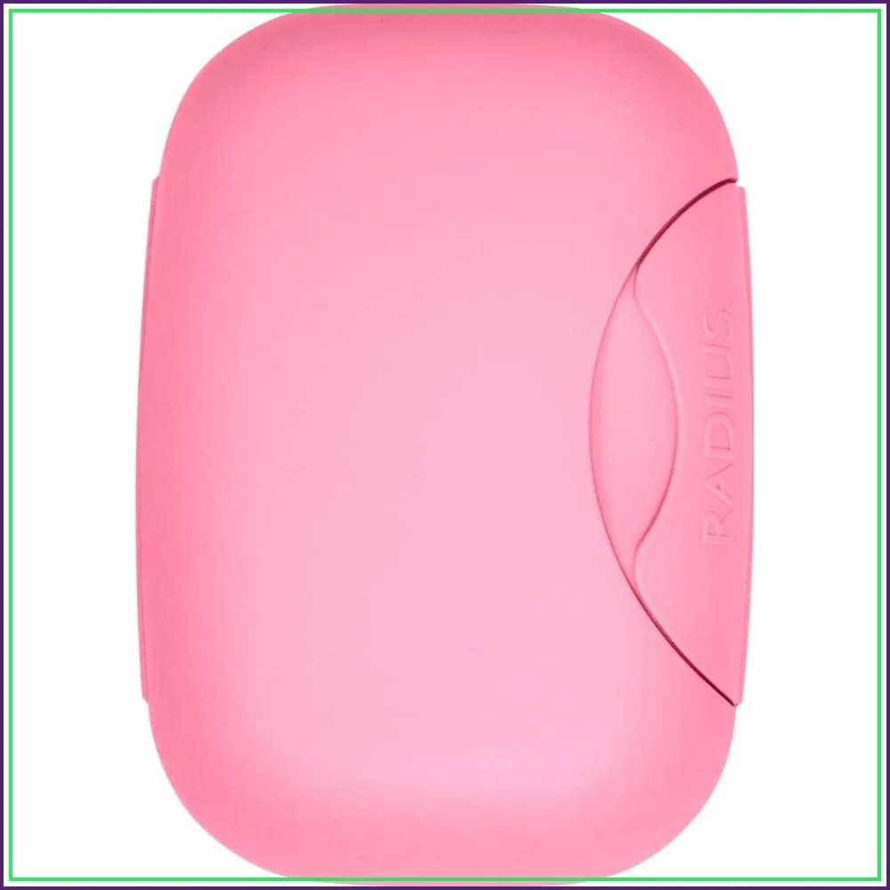 Leakproof Soap Travel Case, BPA-Free Recycled Plastic, Portable for Bathroom, Gym, Home, Camping - Pastel Pink