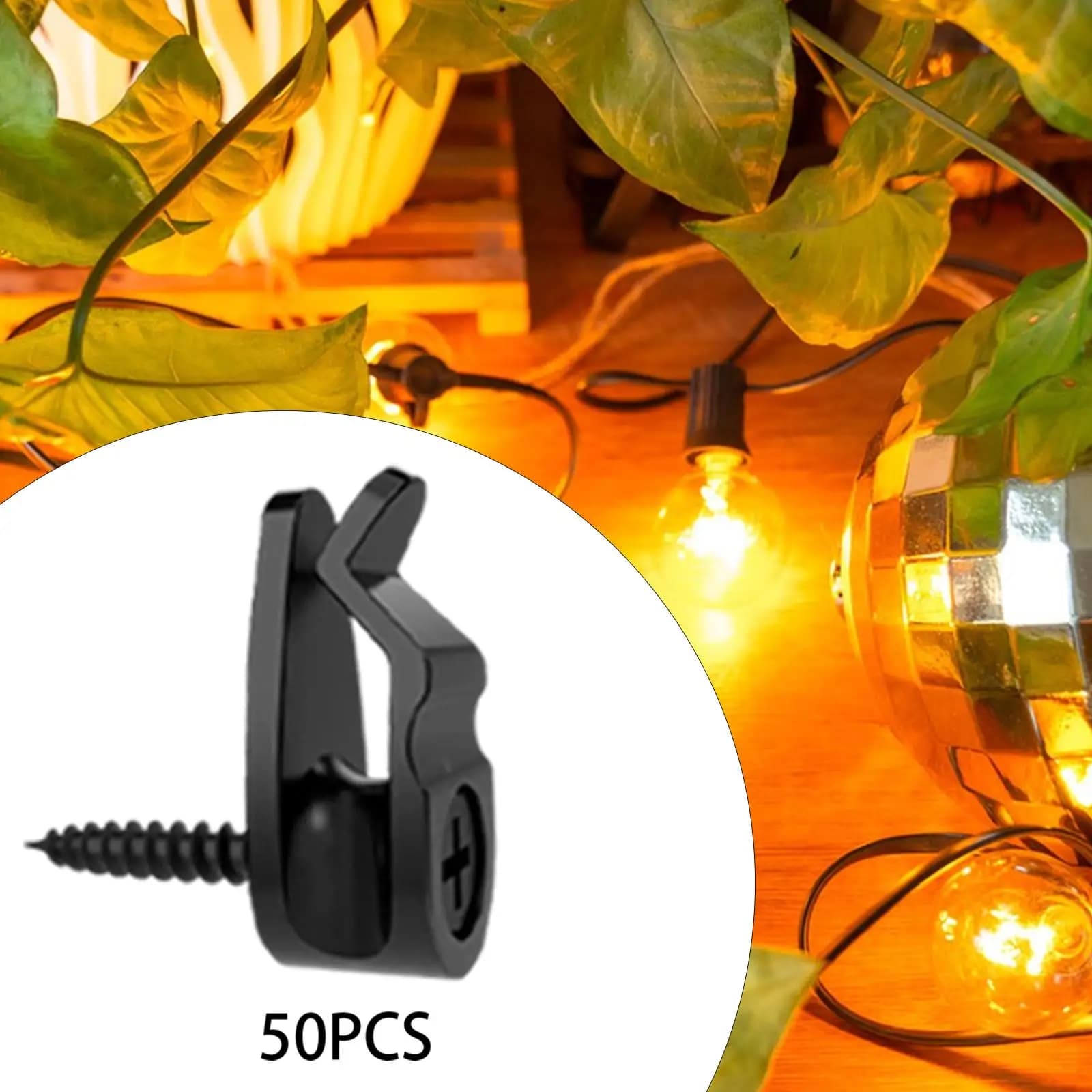 50x String Light Hanger Hooks Easy to Install Fairy Lights Clips Holiday Light Clips for Wire Wind Chimes Party Plants Wedding