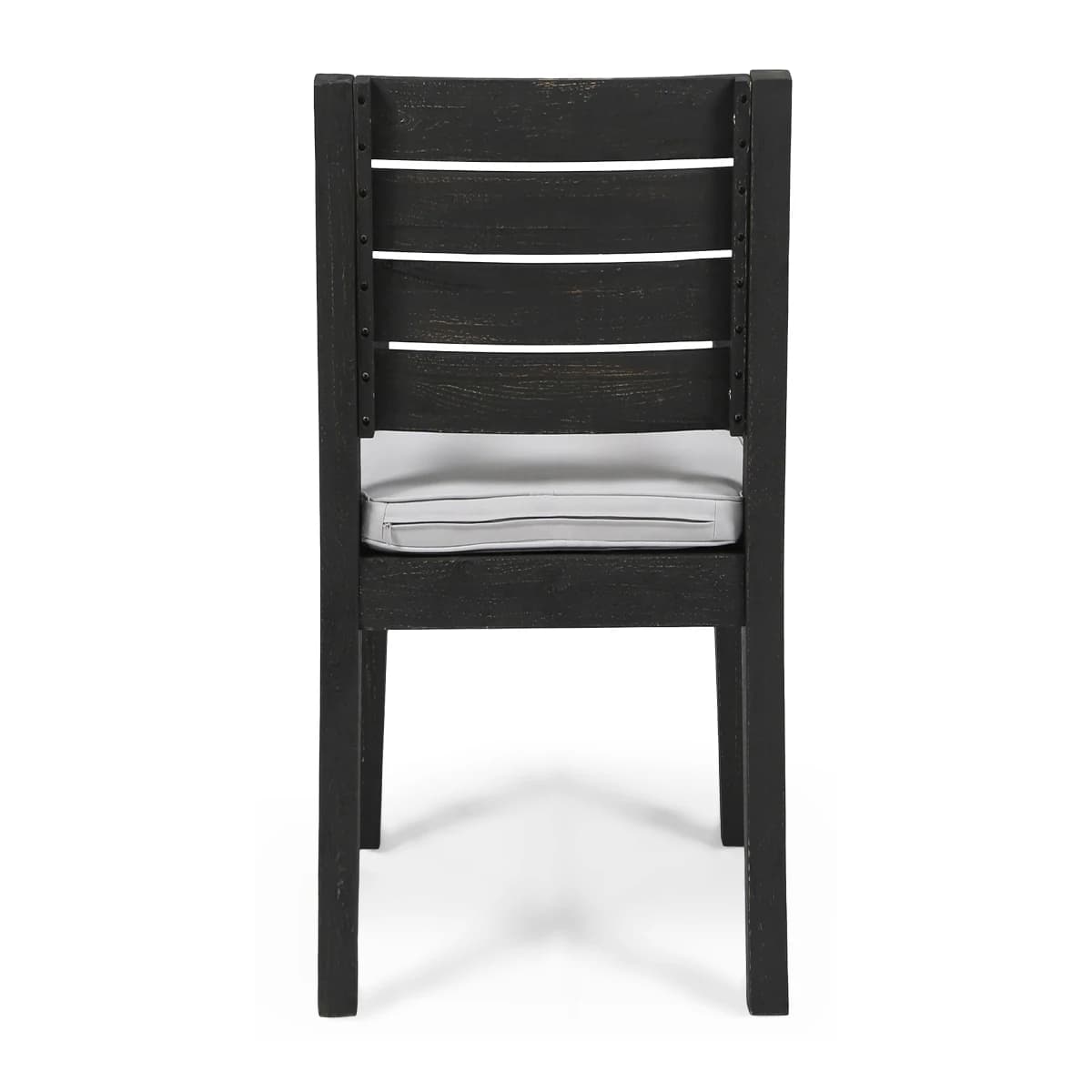 Christopher Knight Home® Outdoor Acacia Wood Armless Dining Chair with Cushions (Set of 2) , Sandblasted Dark Gray + Light Gray RR