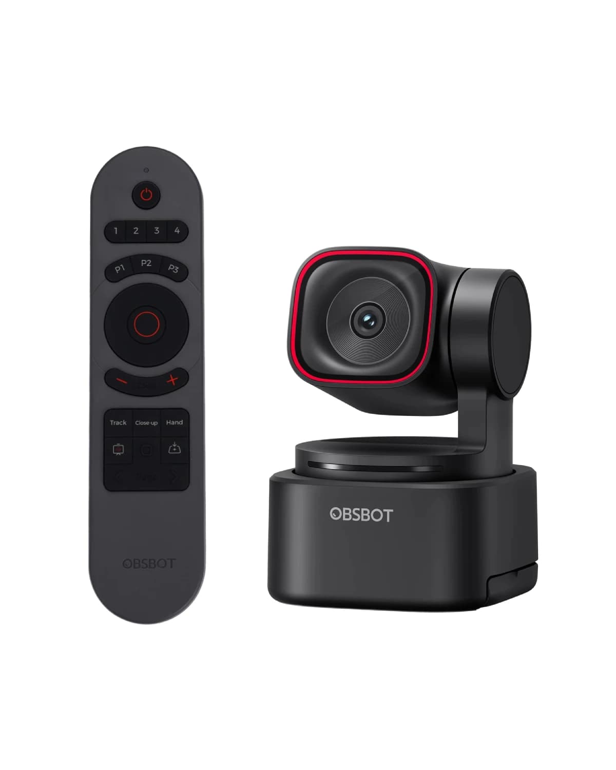 OBSBOT Tiny 3 Lite Webcam 4K with AI Space Audio and PTZ Camera with Remote AI Tracking, 1/2'''' CMOS Sensor, Three Microphones, Voice Control, 120FPS