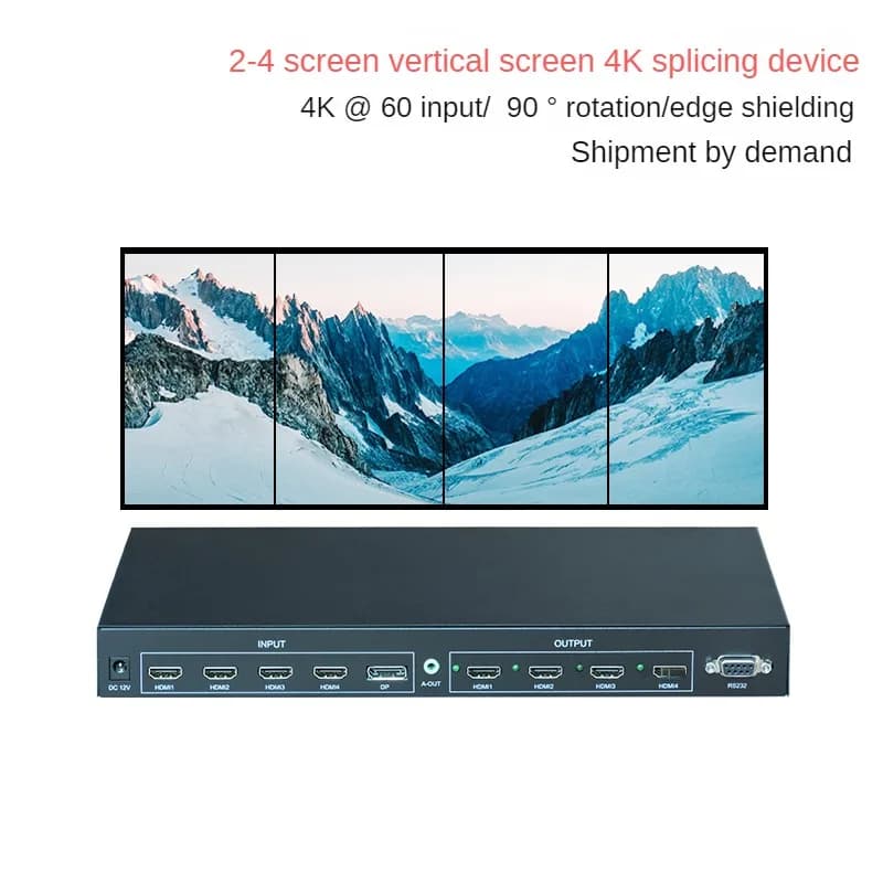 Processore di giunzione per monitor 4K @ 60 Schermo verticale Macchina per karaoke KTV Controller per parete video 5 in 4 out con rotazione
