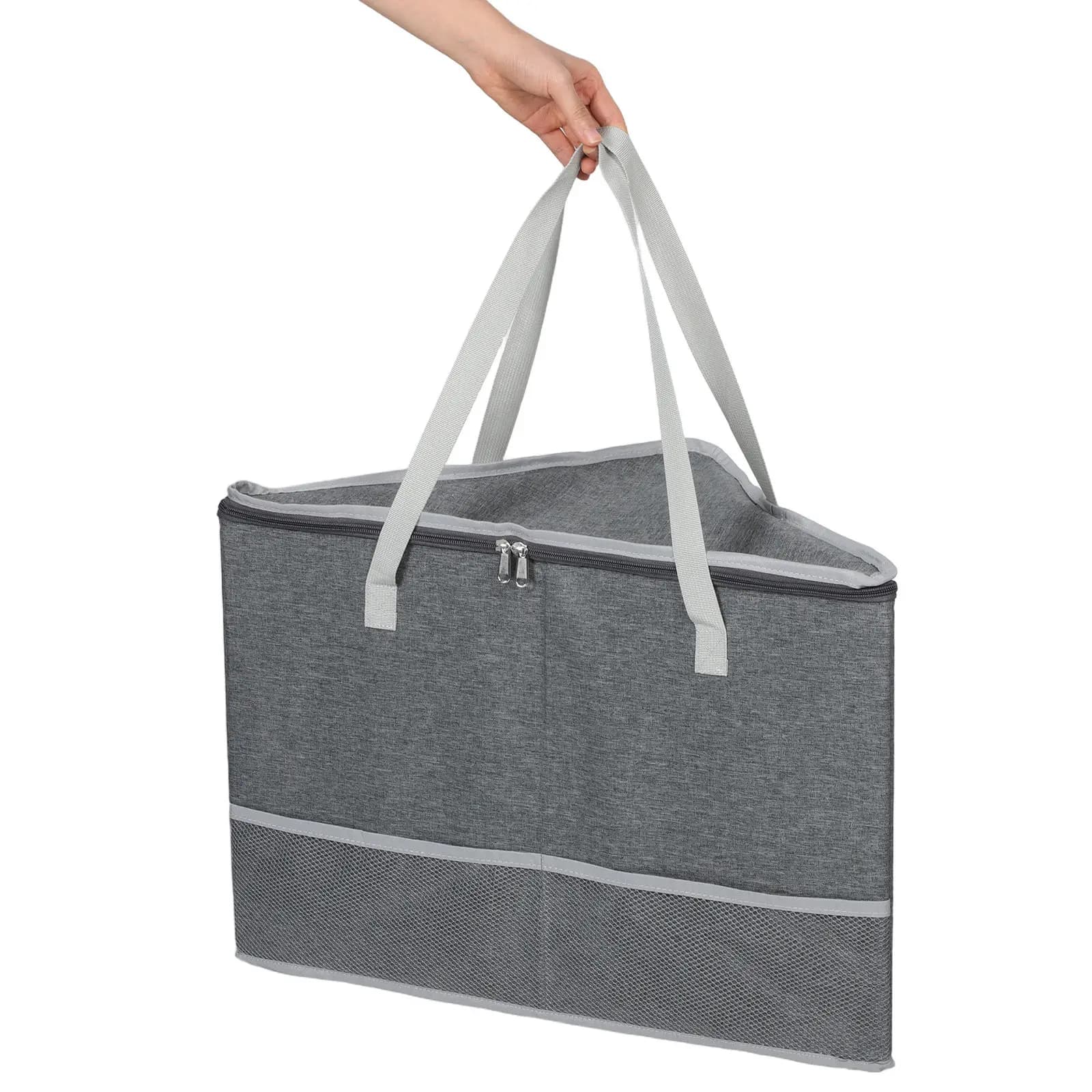 Clothes Hanger Organizer Bag Triangle Rigid Polyester Storage Container Laundry Room Closet Organizer Stackable Bin Dustproof
