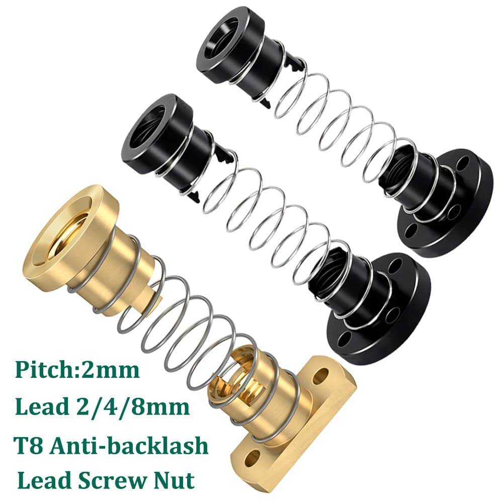 4 Set 3D Printer T8 Elimination Gap Dice T8 Anti-game Screw Dado Brass POM Lead 2mm 4mm 8mm Step 2mm For Ender 3 CR10
