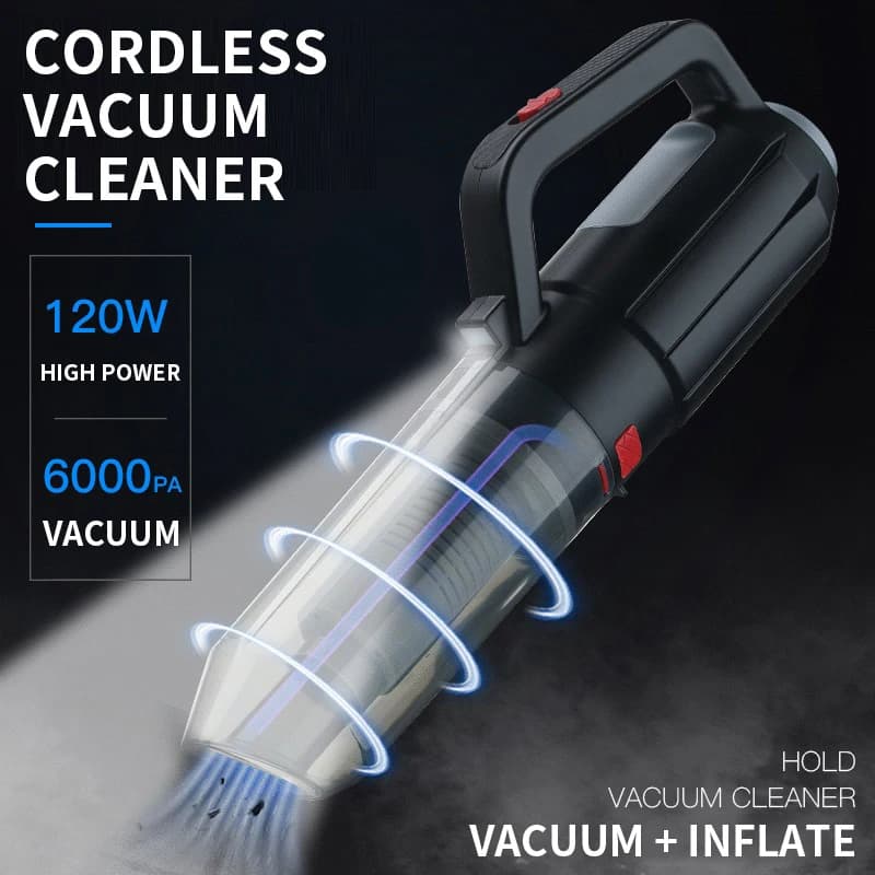 6000PA Multifunctional Car Vacuum Cleaner High- Wireless Vacuum Cleaner with Lighting for Home and Car 12V