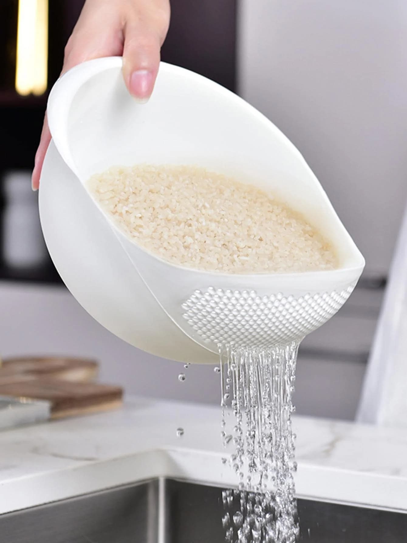 1/3 pieces - Colino Rice bowl Exhaust basket Fruit bowl Exhaust bin for washing with handle Wash basket House kitchen Organizer