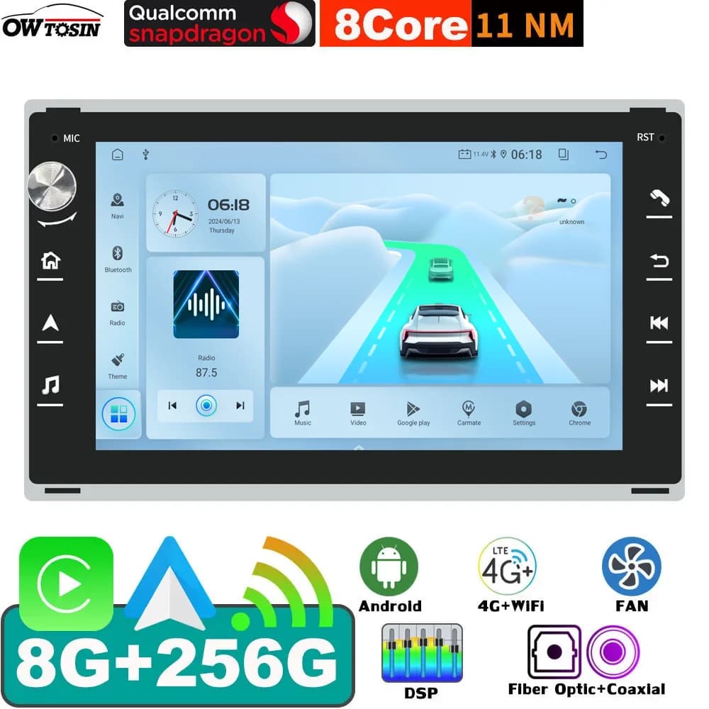 QCM6125 8G + 256G Android 13 2.0GHz Autoradio GPS Per Volkswagen VW Passat B5 Golf IV Polo Sharan Skoda Octavia CarPlay Bluetooth