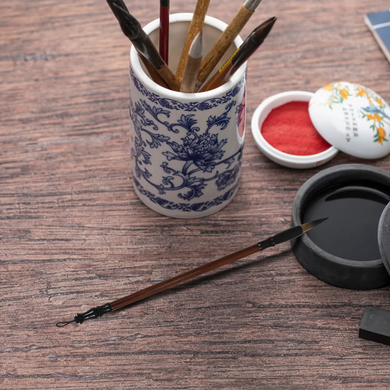 15Pcs Chinese Calligraphy Brush Set Professional Writing Drawing Brush Kit Chic Workmanship Fine Details for Primary School