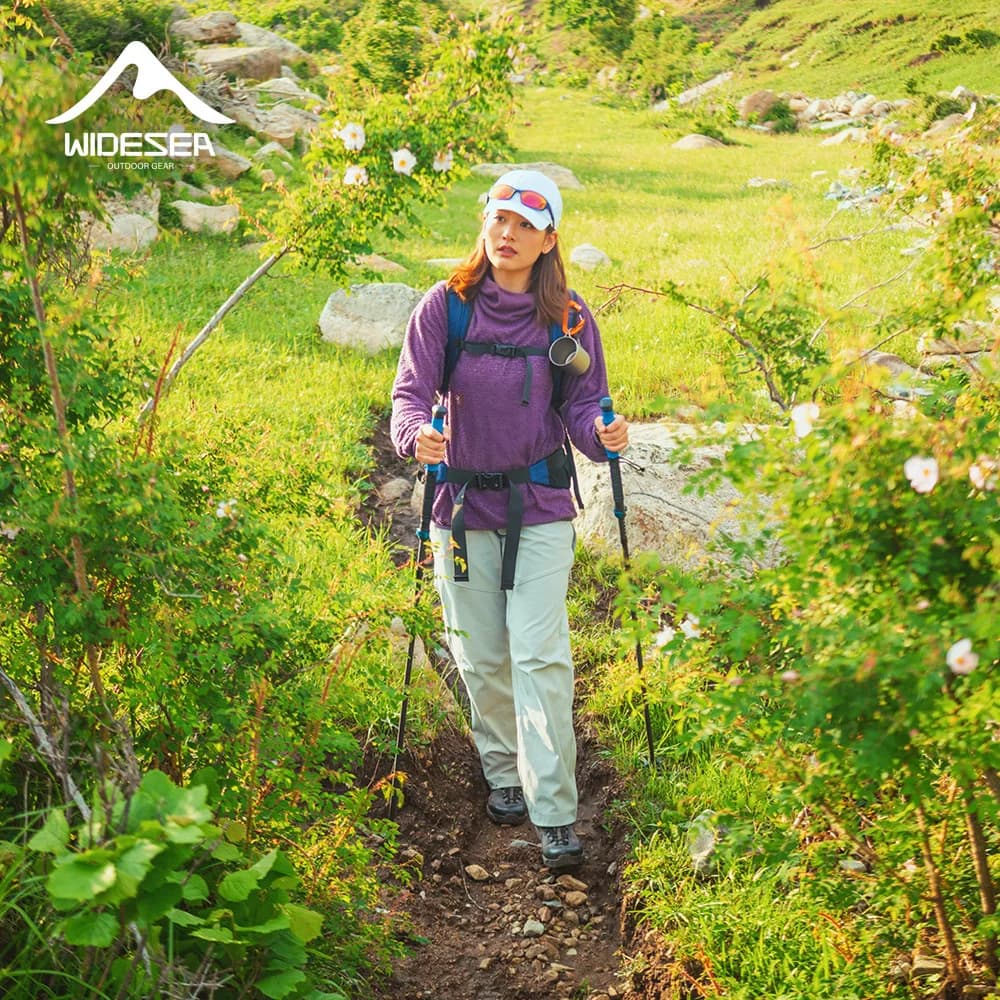 Disponibile WIDESEA Bastone da Trekking Pieghevole in Carbonio, 5 Sezioni Telescopiche, da 110 a 135 cm, Leggero, Portatile e Resistente