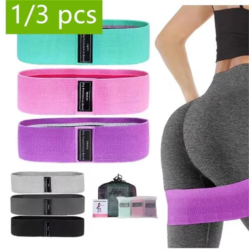 Fasce Elastiche in Tessuto per Glutei e Cosce, Bande di Resistenza per Allenamento, Squat, Stretching, Fitness, Yoga, Attrezzatura da Palestra, Set da 3 Pezzi