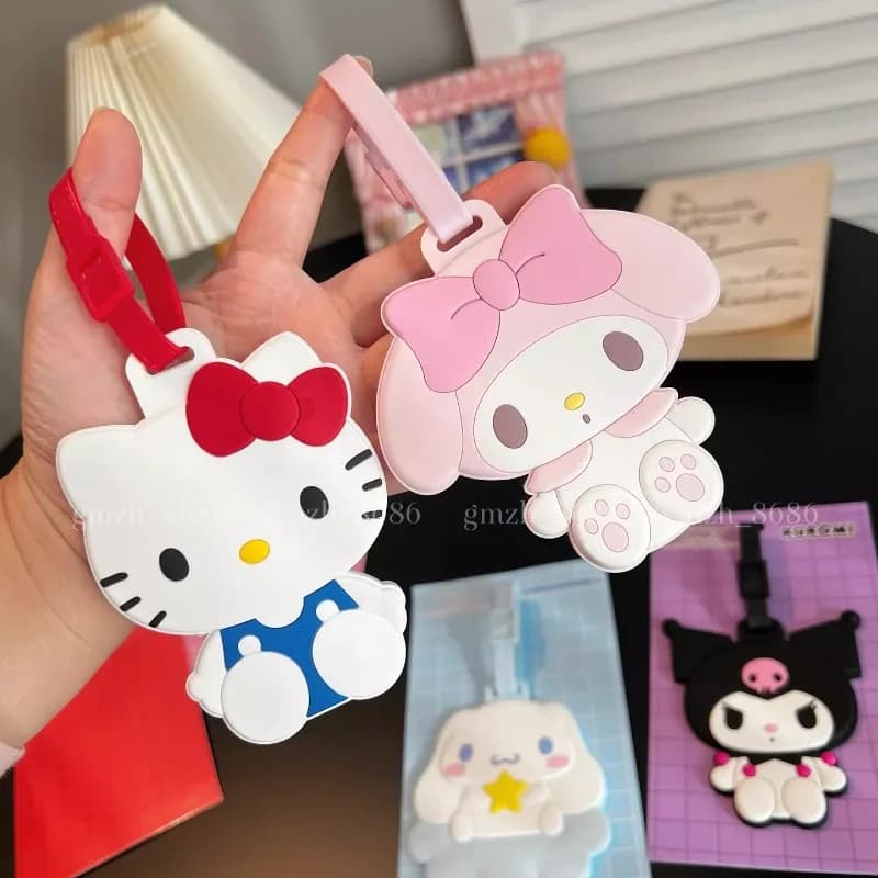 Etichetta per Bagagli Sanrio KUROMI Cinnamoroll, Targhetta da Viaggio Hello Kitty, Porta Indirizzo per Valigia, Porta Biglietto Portatile