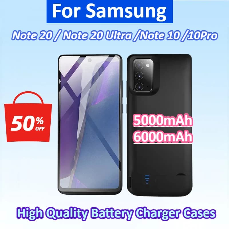 Nuove custodie power bank portatili per Samsung Galaxy Note 20, Note 20 Ultra, custodia caricabatterie USB per Note 10, 10 Pro