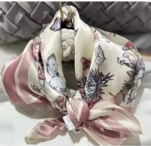 BYSIFA | Foulard Quadrato in Seta Floreale Rosa da Donna, Sciarpa per la Testa Primavera Autunno, Sciarpa da Collo in Seta Pura al 100%, Sciarpa in Seta per Borsa 53cm