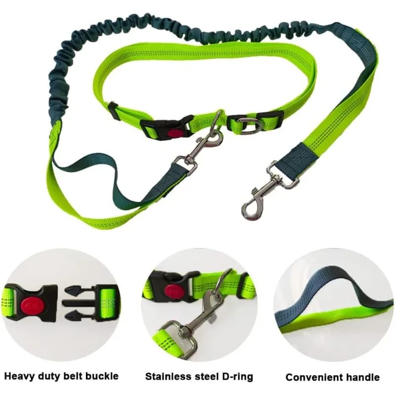 Guinzaglio per Cani a Mani Libere con Cintura Regolabile, Cinghia Pettorale per Passeggiate, Corsa e Jogging, Corda di Trazione, Accessori per Cani