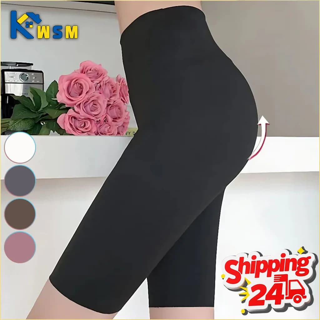 M/L/XL High Waist Shorts for Women Tummy Control Butt Lifting Summer Thin Breathable Yoga Pants Elasticity Tight Fit Wear