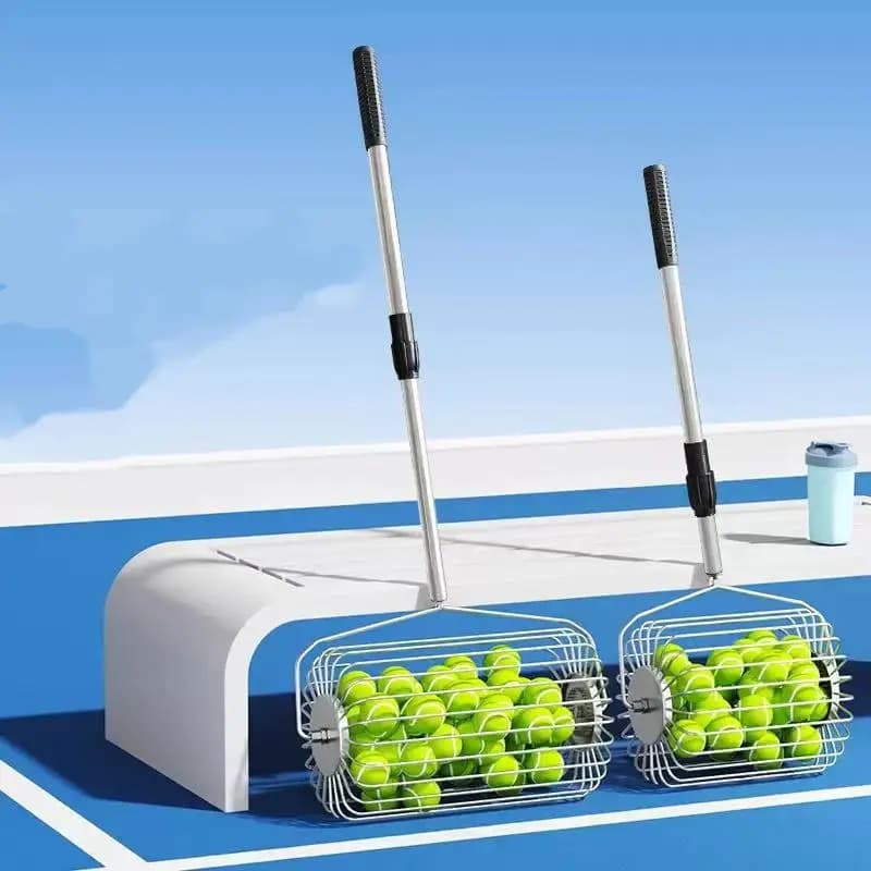 Raccoglitore di palline da tennis Raccoglitore di palline telescopico portatile con spinta a mano Raccolta veloce di palline in acciaio inossidabile