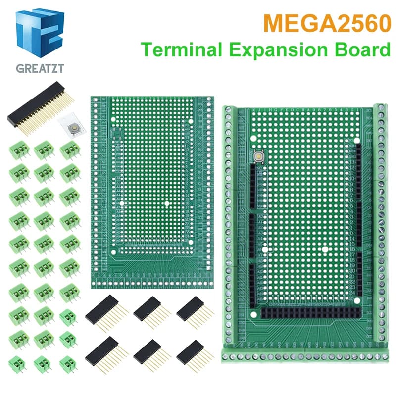 Compatible With MEGA2560 Double-side PCB Prototype Screw Terminal Block Shield Board Kit For Arduino Mega 2560 / Mega2560 R3