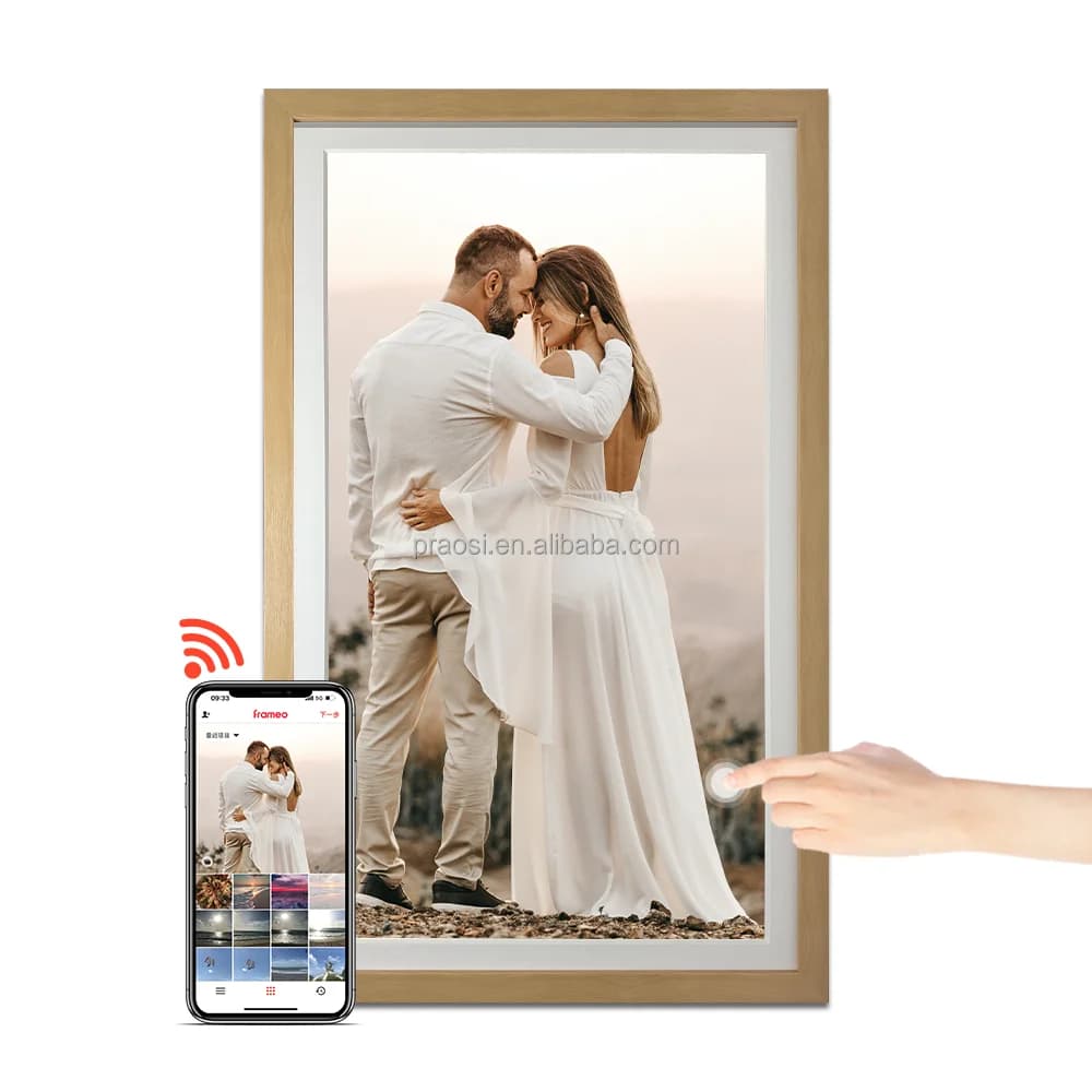 Pros Smart WiFi Digital Picture Frame Electronic Digital Photo Frame IPS Touch Screen Auto-Rotate Photos Video Frameo Custom APP