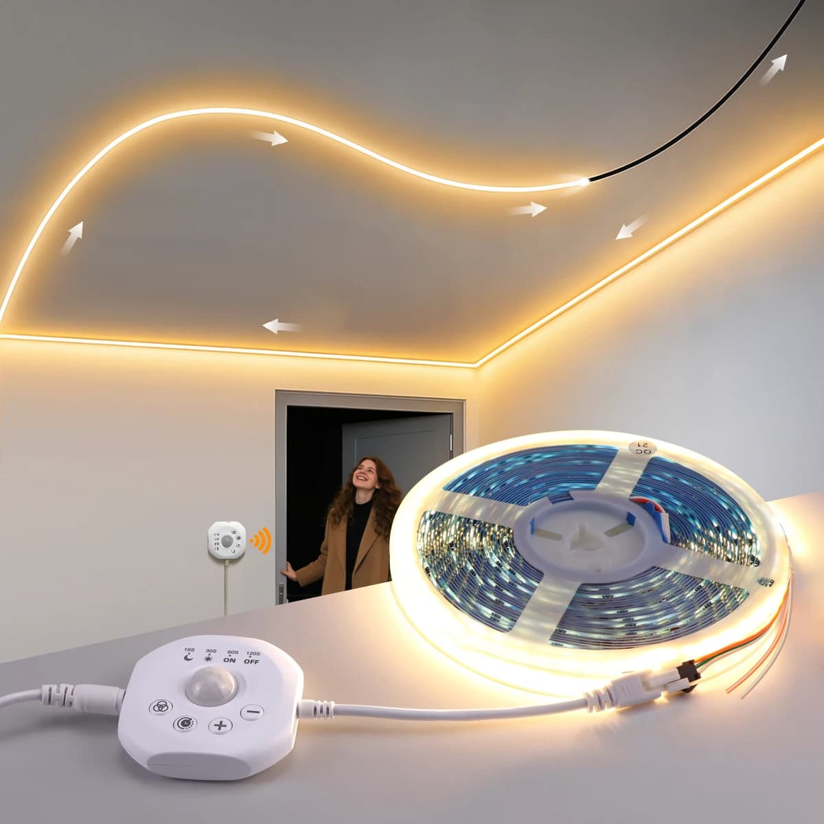 WS2811 Horse Race Chase LED Strip Light Sensore di movimento Scala Notte Led Nastro Diodo Nastro flessibile per la decorazione del soffitto della stanza