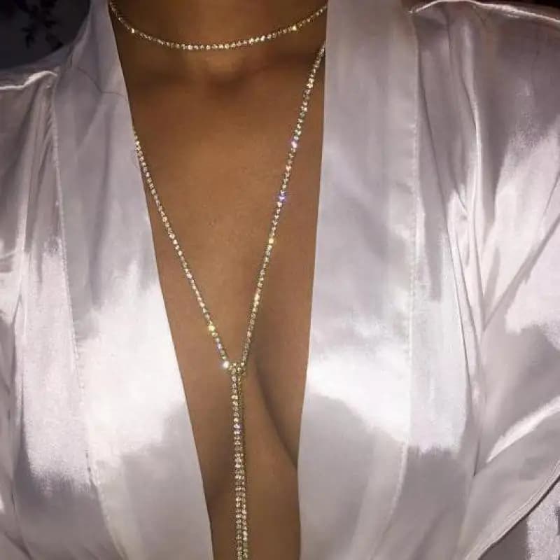 Collana Girocollo Bling con Strass di Cristallo Stile Americano-Europeo per Donna, Gioielli da Collo di Tendenza 2026 per Feste