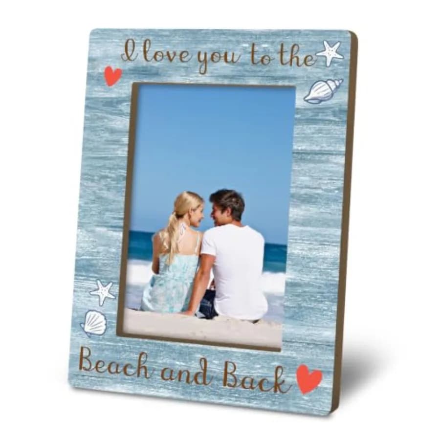 Beach Picture Frame 4x6, Coastal Couple Photo Frame Gifts for Couples Boyfriend Girlfriend, I Love You to the Beach and Back Pi