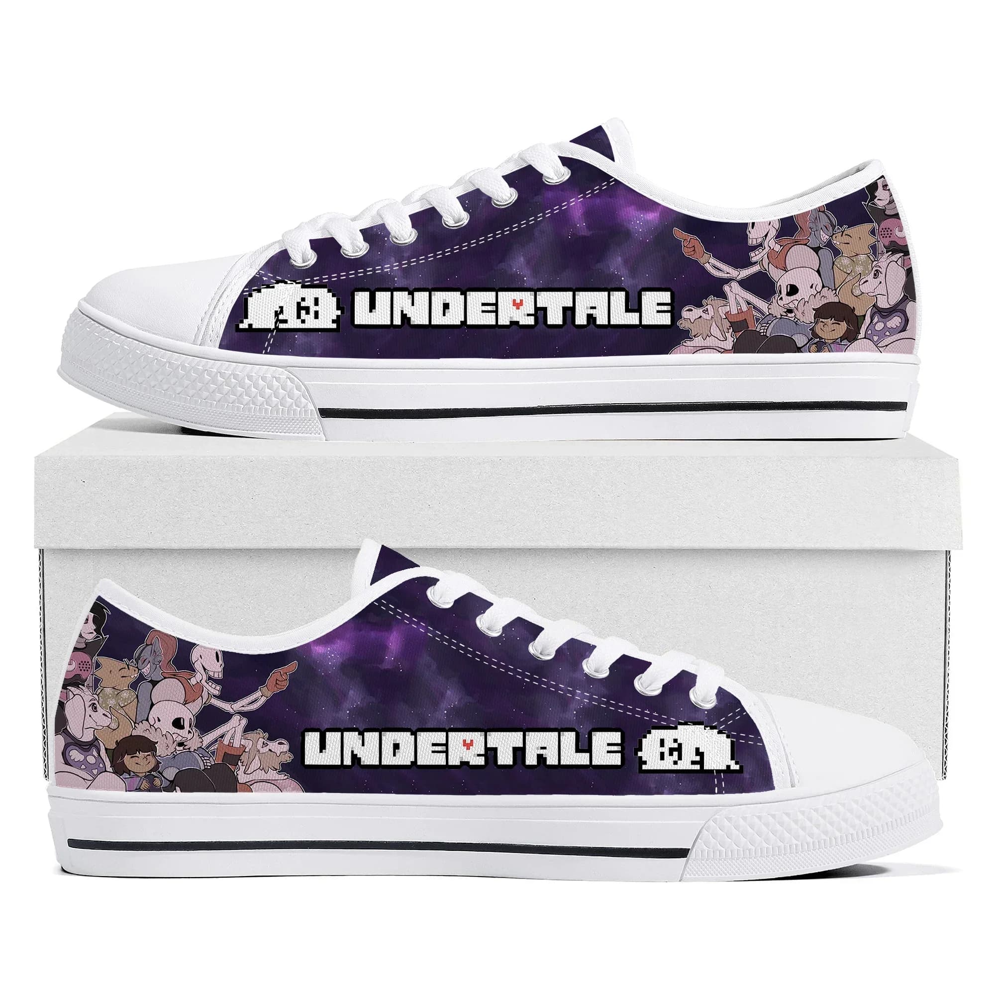 Cartoon Game Undertale Sans Skull Low Top Sneakers Womens Mens Teenager High Quality Shoes Casual Tailor Made Canvas Sneaker