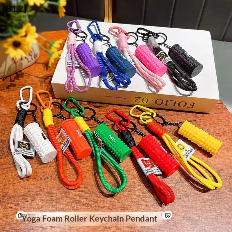 Mini Foam Roller Fitness Keychain Silicone Gym Workout Gifts Outdoor Backpack Pendant Gym-lockers Decoration For Gym Lovers【S12】