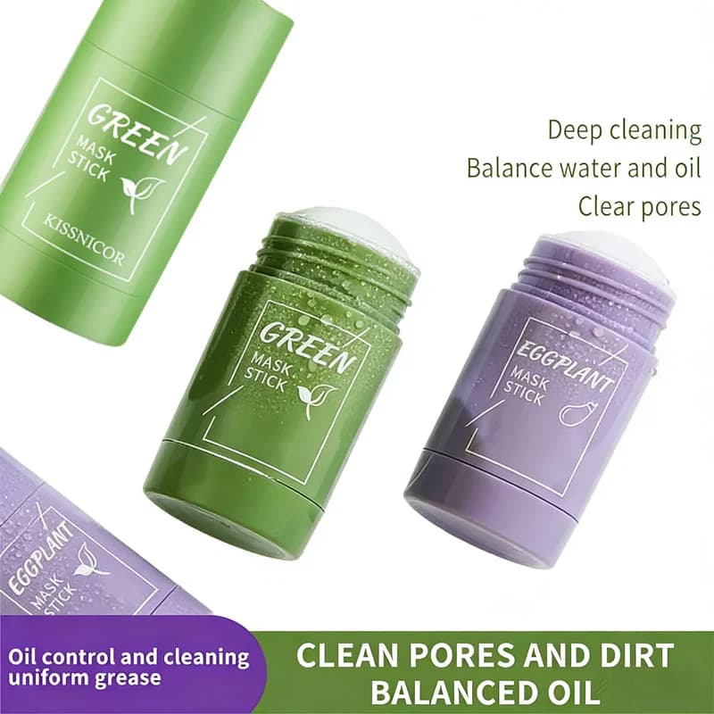 New Green Tea Solid Mask in Hydrating Stick, Exfoliating, Purifying, Oleosity Control, Pore reduction