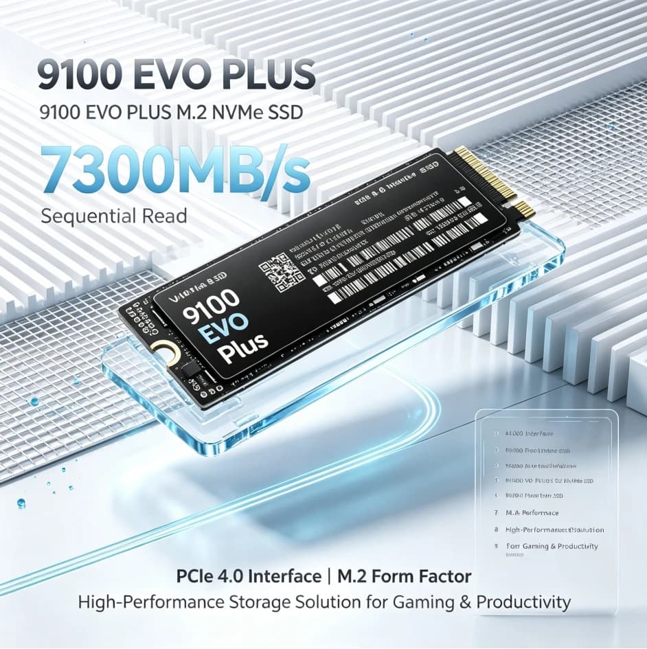 [Brand+] NEW 9100 Evo Plus M.2 SSD NVMe SATA Ultra High Speed Internal Solid State Drive 500GB 1TB 2TB 4TB for Laptop Desktop PC
