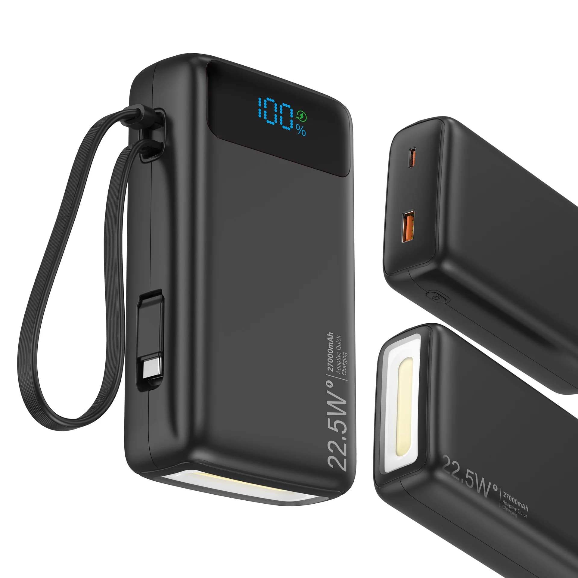Mini Power Bank da 20000 mAh Caricatore per telefono cellulare a ricarica rapida da 22,5 W per iPhone Xiaomi Samsung Powerbank con cavo Batteria di ricambio
