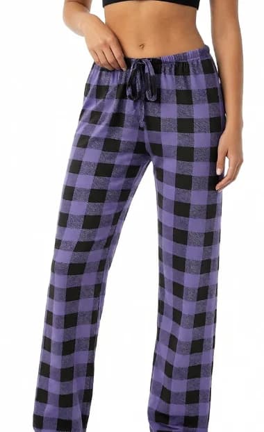 Pantaloni da Donna a Quadri Larghi, Pantaloni Pigiama con Coulisse, Pantaloni da Notte, Abbigliamento per il Relax