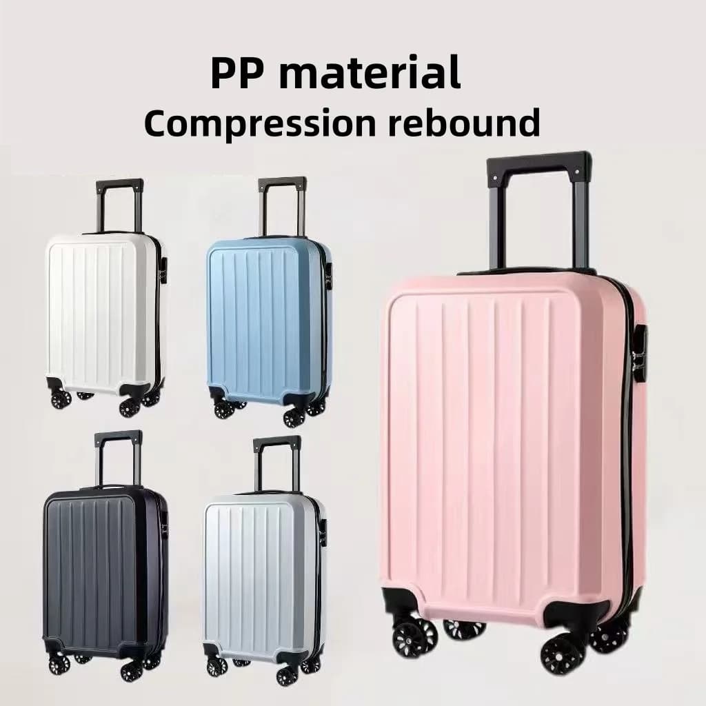 1 pezzo, materiale resistente alla compressione e resistente alla compressione in PP, valigia da 20 pollici, valigia per bagagli, valigia trolley, ruote girevoli, lucchetto a combinazione, colore caramella